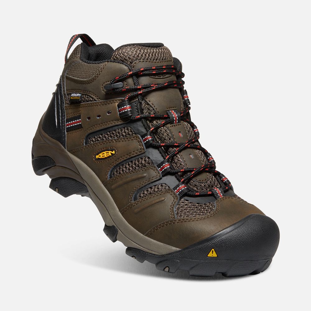 Botas de Trabajo Keen Mexico Marrom - Hombre Lansing Mid Waterproof (Steel Toe) - GH7046831